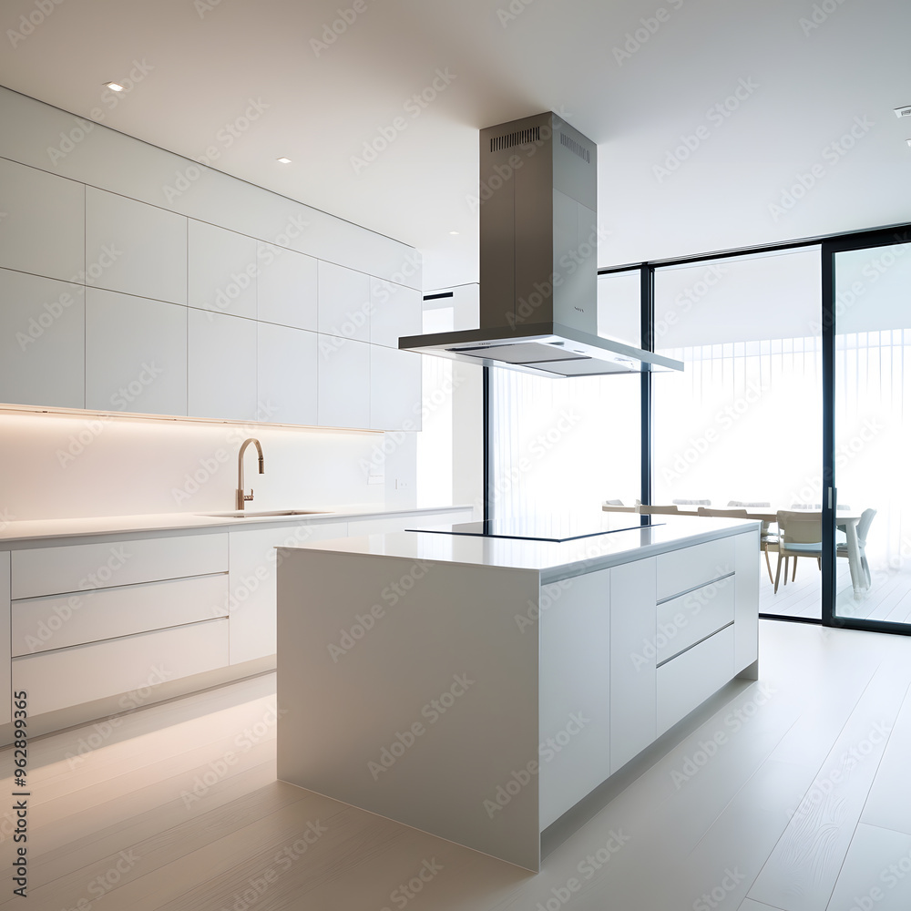 a kitchen with a white counter top and a black stove top oven. a kitchen with a white counter top and a black stove top oven.