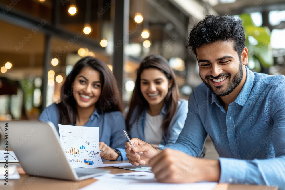 indian team of corporate employees or executive discussing at office indian team of corporate employees or executive discussing at office