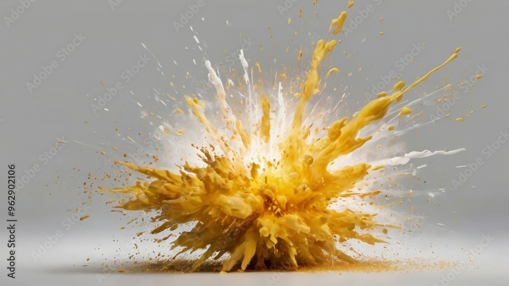 Yellow explosion effect, white or transparent background Yellow explosion effect, white or transparent background