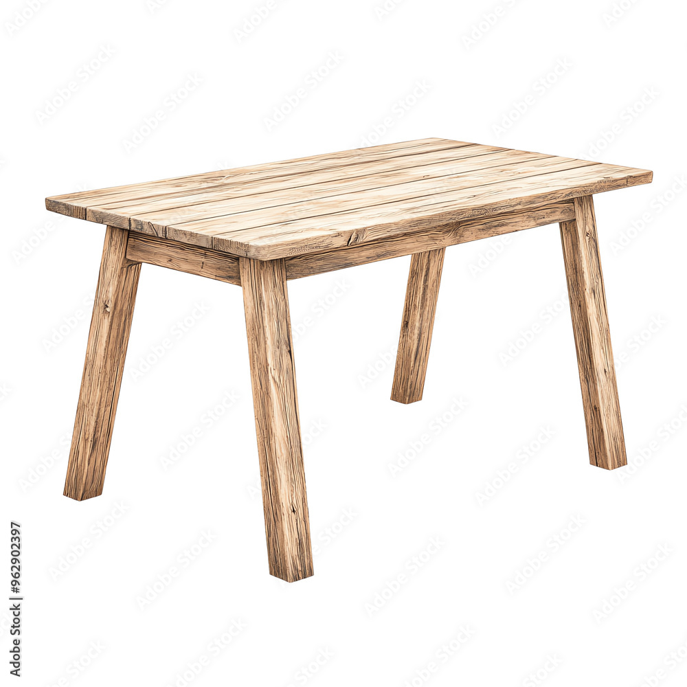 Wooden table with a rustic design Wooden table with a rustic design