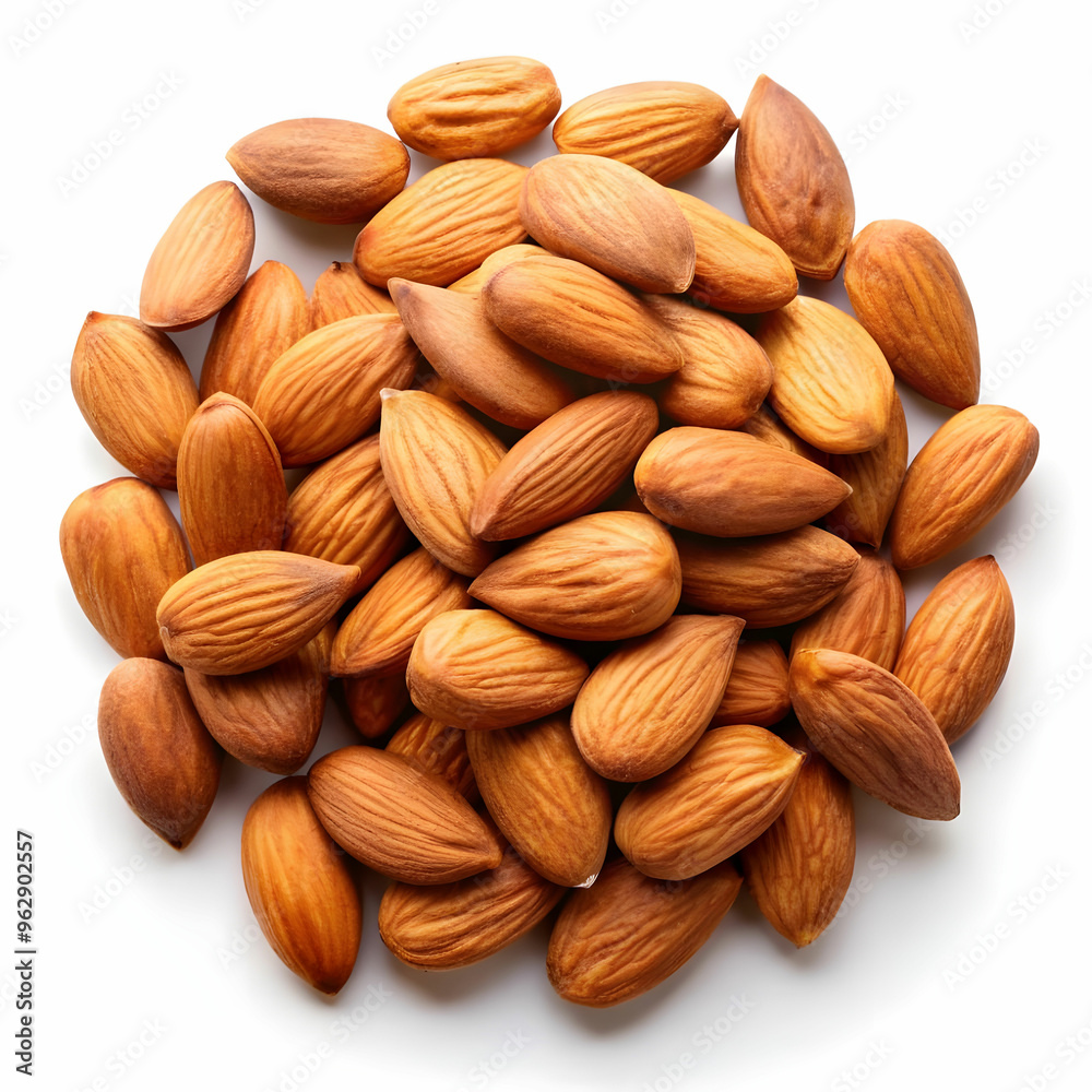 Fototapeta premium almond nuts on white background. Almond nuts isolated on white background