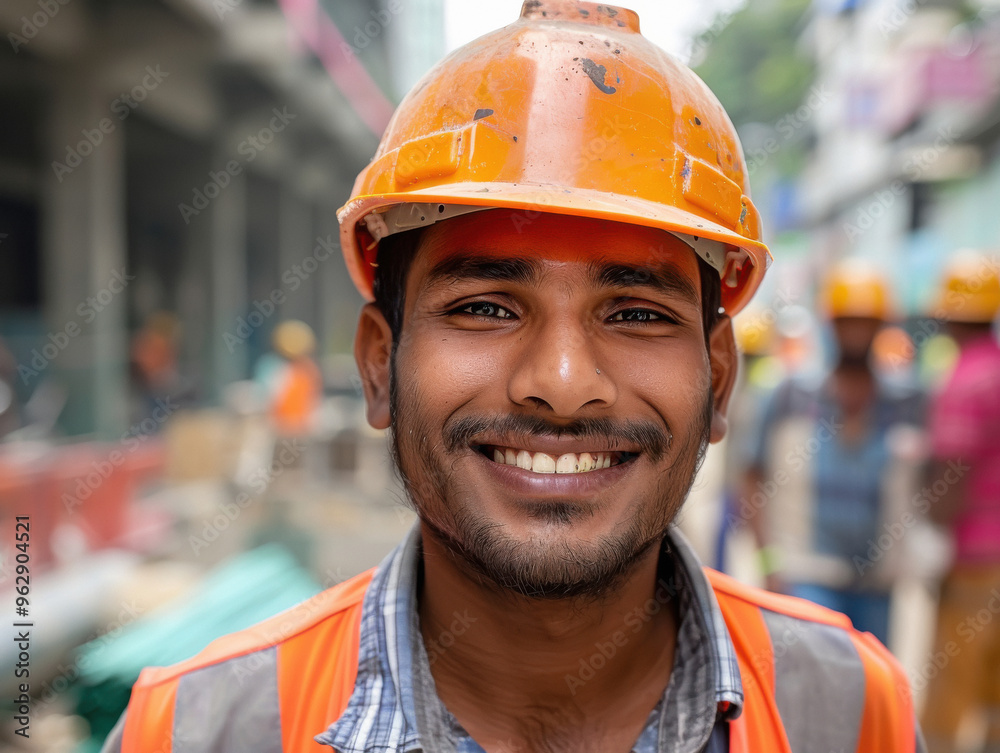 Happy of bangladesh team worker working at driving construction site. Man smiling with workers in construction industry. Happy of bangladesh team worker working at driving construction site. Man smiling with workers in construction industry.