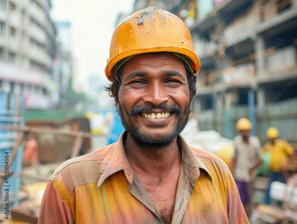 Happy of bangladesh team worker working at driving construction site. Man smiling with workers in construction industry. Happy of bangladesh team worker working at driving construction site. Man smiling with workers in construction industry.
