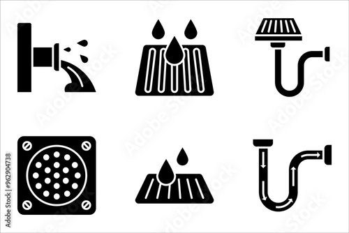 Drain icon set. drainage vector illustration on white background