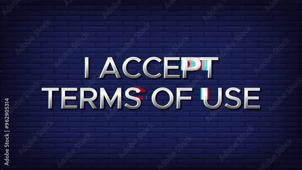 I accept terms of use text animation on silver color I accept terms of use text animation on silver color