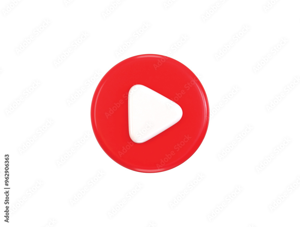 Media paly button or video button icon 3d rendering vector illustration Media paly button or video button icon 3d rendering vector illustration