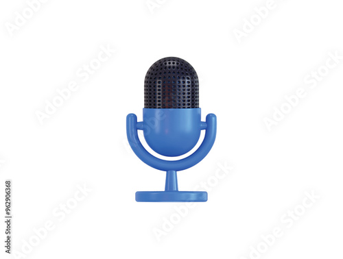podcast microphone icon 3d render concept of audio voice icon vector illustration