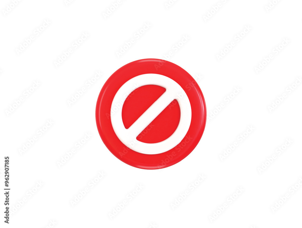 Stop banned icon, Red prohibited sign 3d rendering vector illustration Stop banned icon, Red prohibited sign 3d rendering vector illustration