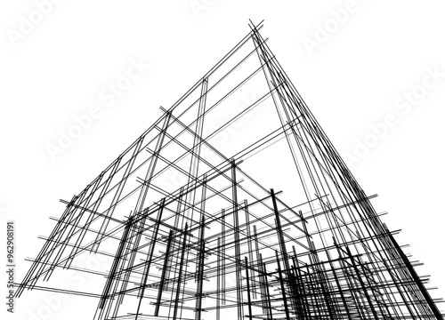 Building 3d structure. Architectural background. 