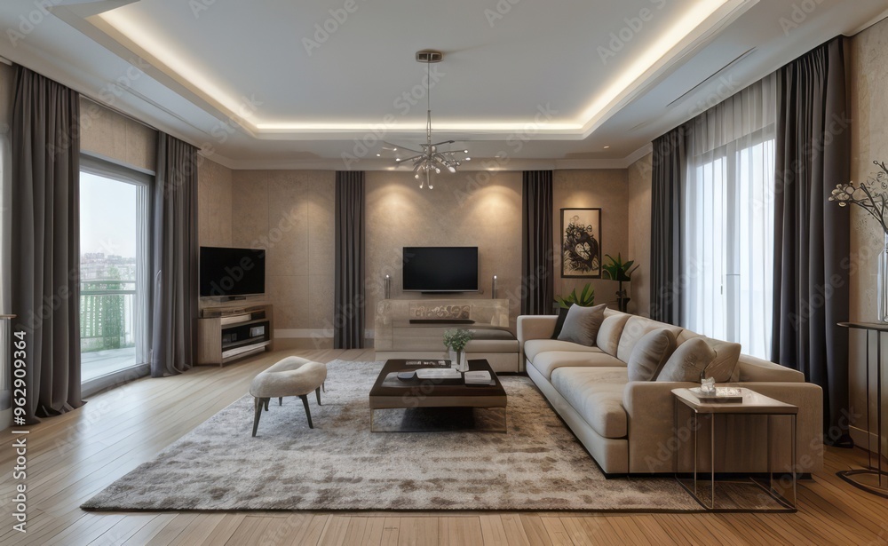 Fototapeta premium modern luxury living room interior design