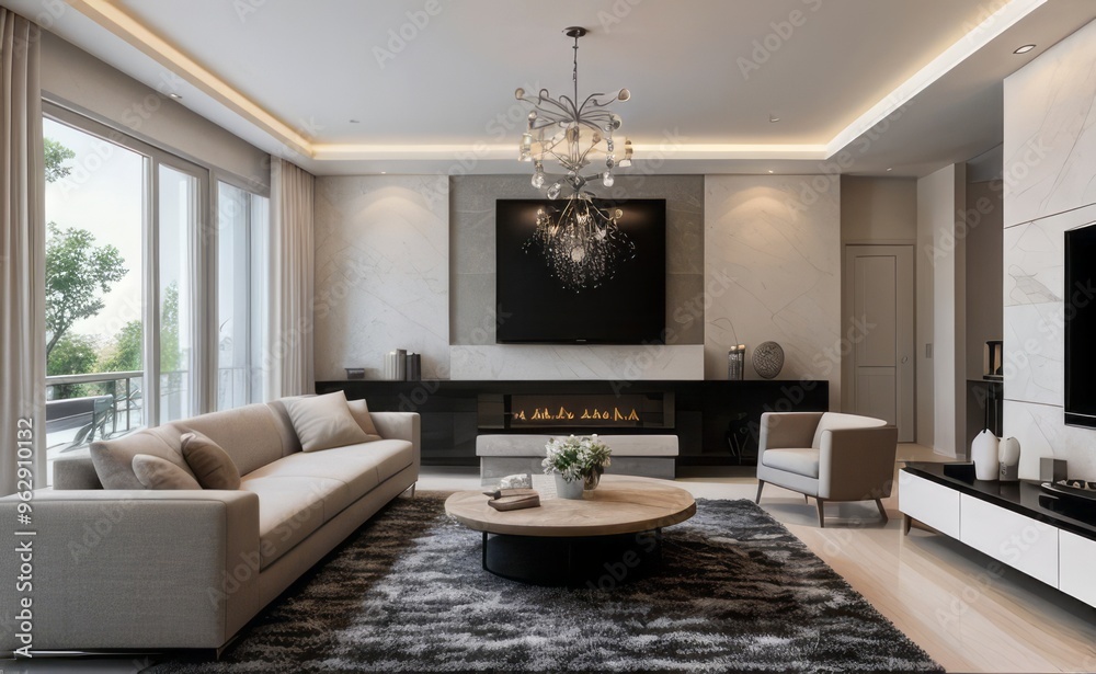 Fototapeta premium modern luxury living room interior design