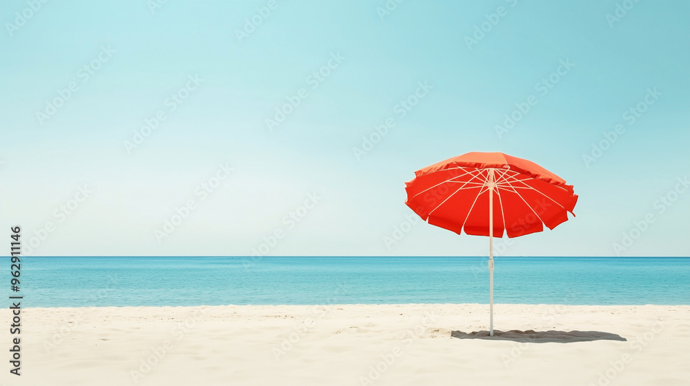 A vibrant beach umbrella standing tall on a sandy shore, offering shade and comfort under the warm summer sun. A vibrant beach umbrella standing tall on a sandy shore, offering shade and comfort under the warm summer sun.