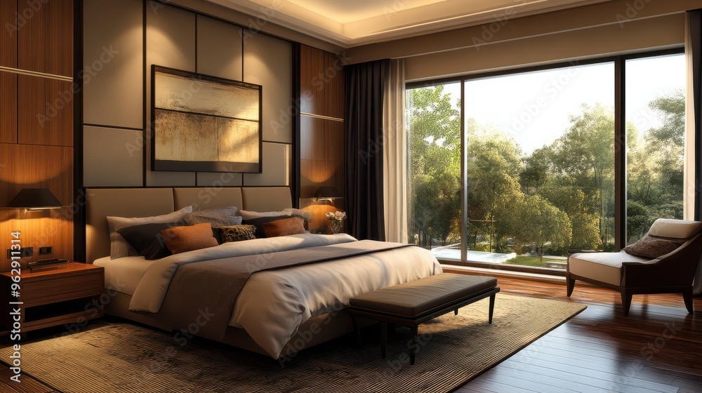 Fototapeta premium modern bed room interior design