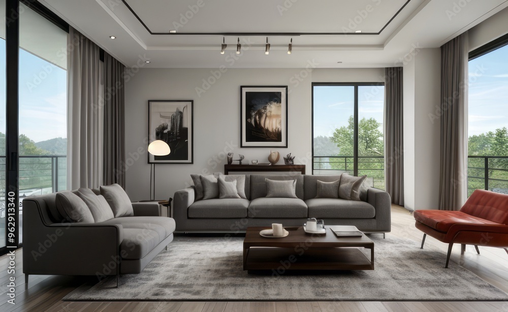 Fototapeta premium modern luxury living room interior design