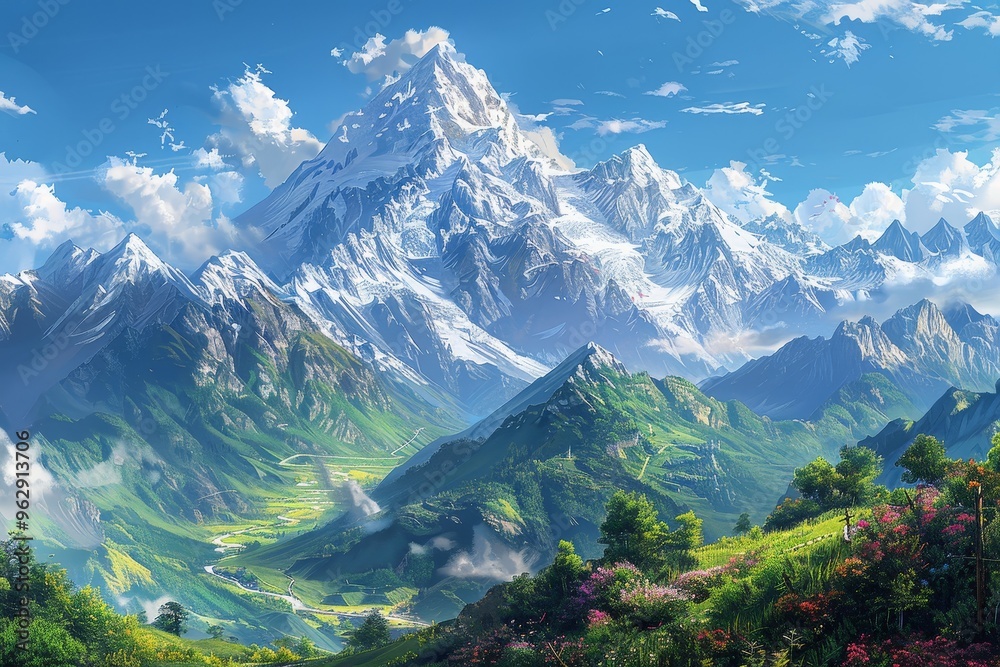 Snow-Covered Peaks and Valleys Full of Life Snow-Covered Peaks and Valleys Full of Life