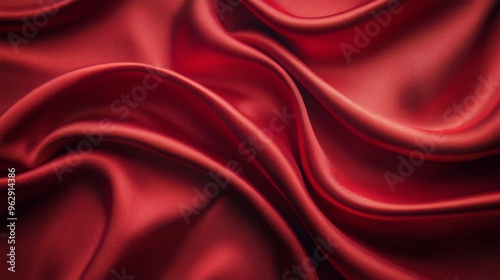 Background of Ethereal Shine. Red Waves of Glossy Charm.