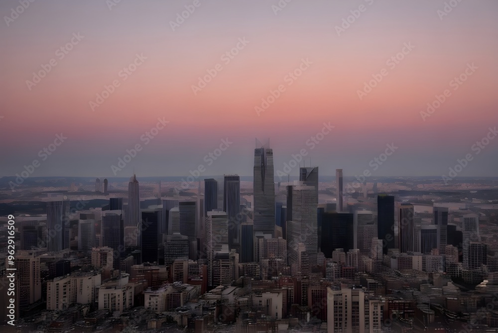 都会の夕焼けトワイライトの風景 都会の夕焼けトワイライトの風景
