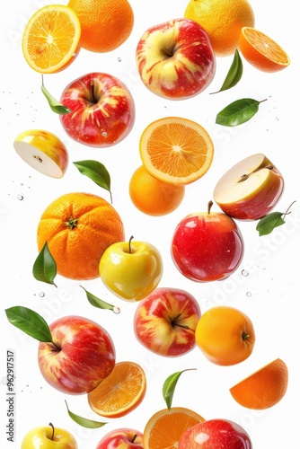 Fresh Fruit Medley: A Vibrant Display of Oranges and Apples