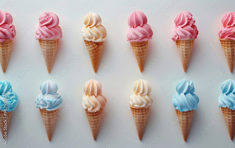 Colorful Ice Cream Cones Pattern