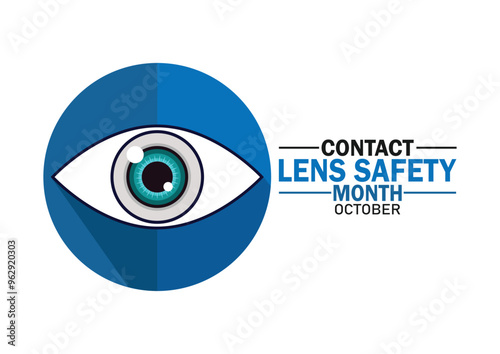 Contact Lens safety Month October wallpaper with shapes and typography, banner, card, poster, template. Contact Lens safety Month, background