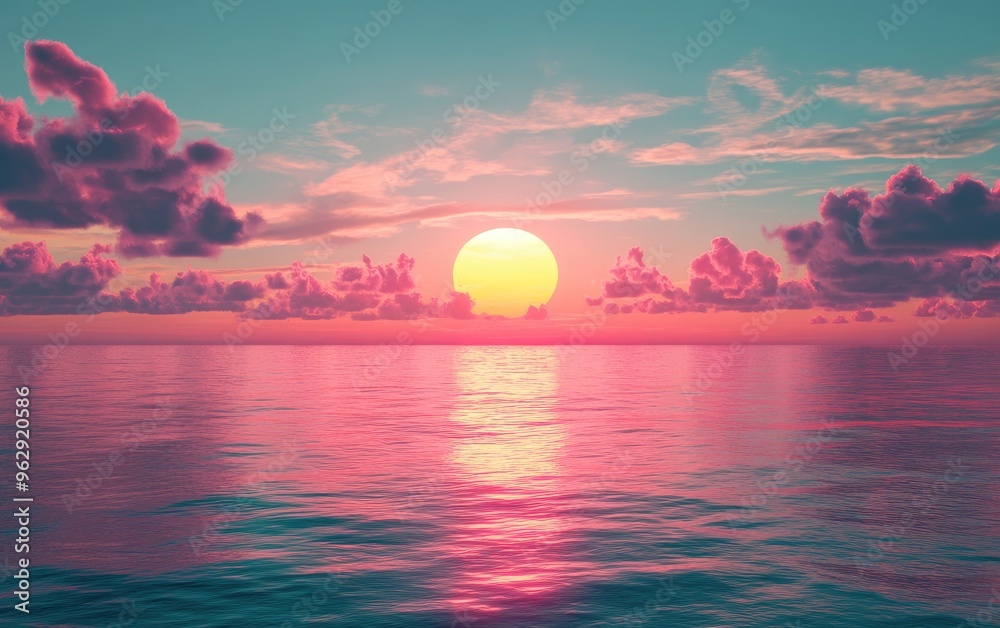 Breathtaking sunset over a calm sea with vibrant colors in the sky Breathtaking sunset over a calm sea with vibrant colors in the sky