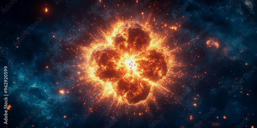 A stunning explosive cosmic event showcasing vibrant colors and cosmic energy, capturing the beauty of the universe. A stunning explosive cosmic event showcasing vibrant colors and cosmic energy, capturing the beauty of the universe.