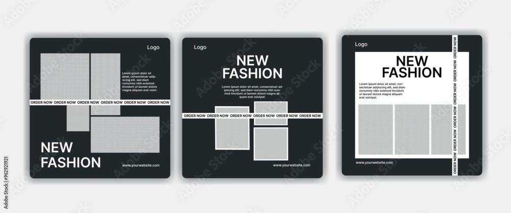 set of social media template for fashion style or garment business in urban style