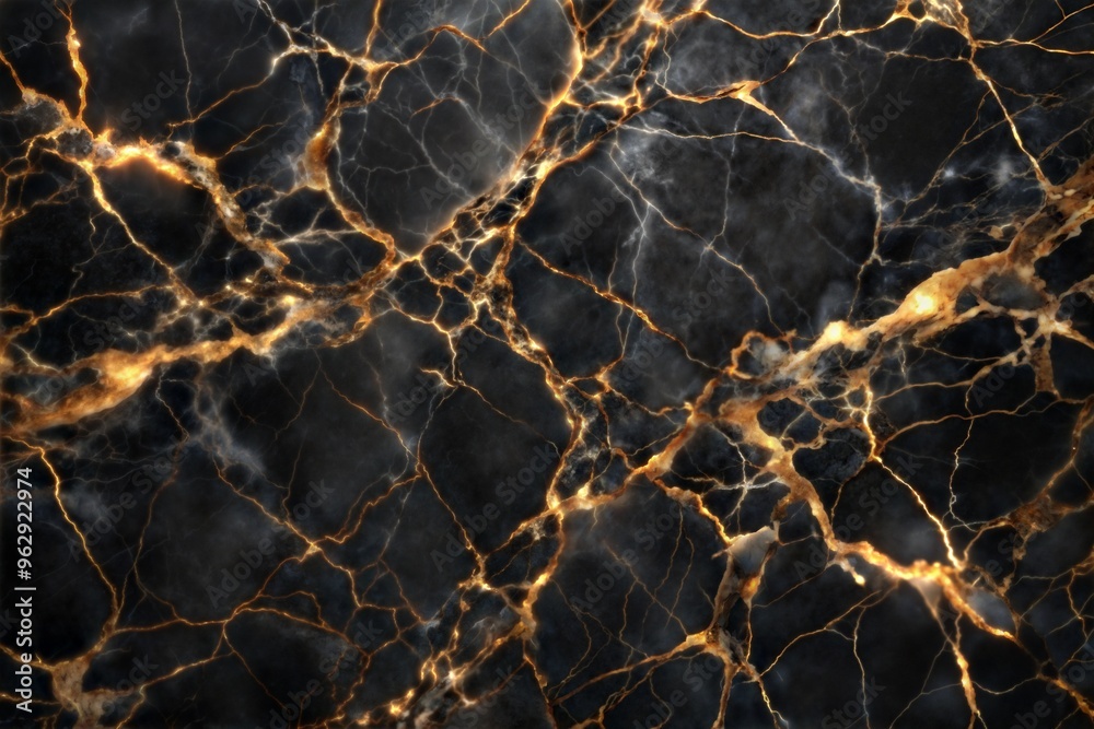 Abstract black and gold marble texture with glowing streaks Abstract black and gold marble texture with glowing streaks