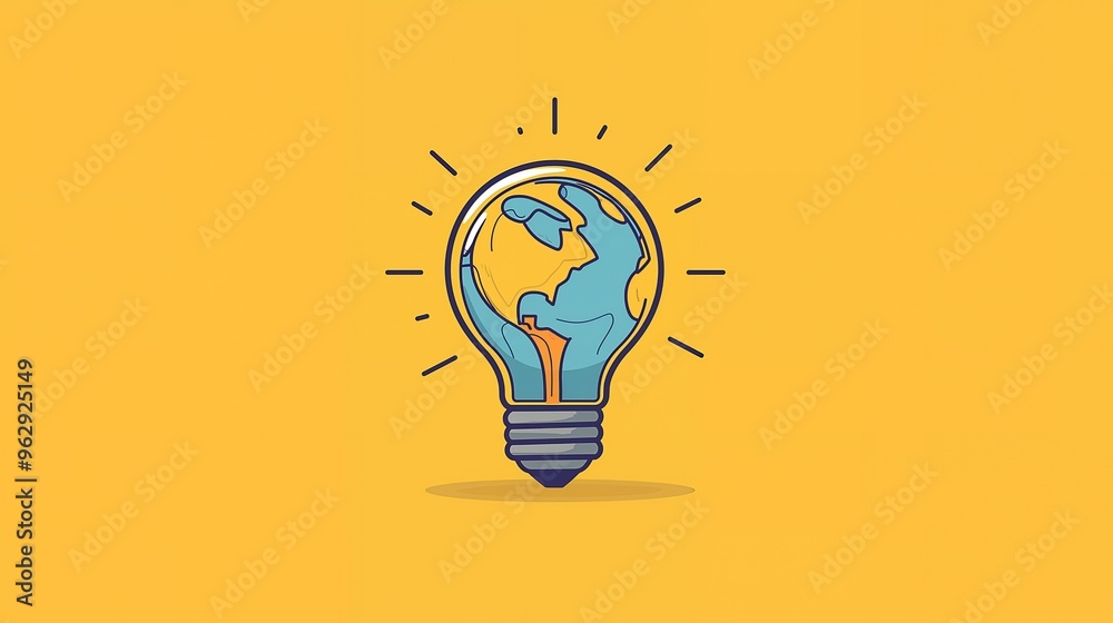 A light bulb with the world inside, a symbol of global ideas and innovation. A light bulb with the world inside, a symbol of global ideas and innovation.