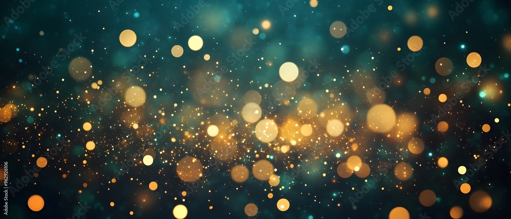 Abstract Green and Gold Bokeh Background Abstract Green and Gold Bokeh Background