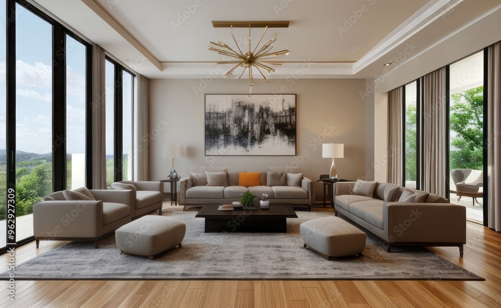 Fototapeta premium modern luxury living room interior design