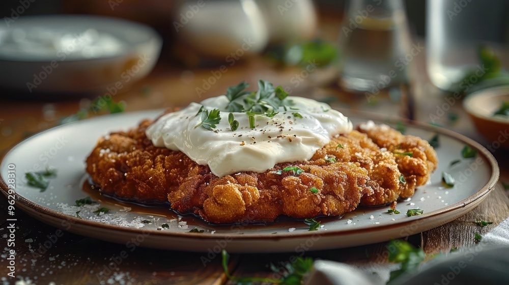 A tantalizing photo of a delicious piece of fried chicken, A tantalizing photo of a delicious piece of fried chicken,