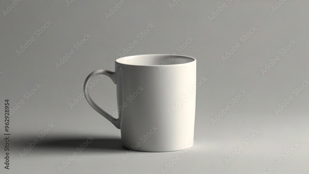Fototapeta premium High quality minimal design print on demand empty one white coffee cup studio style