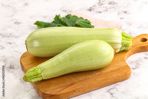 Raw frsh ripe zucchini vegetable photo