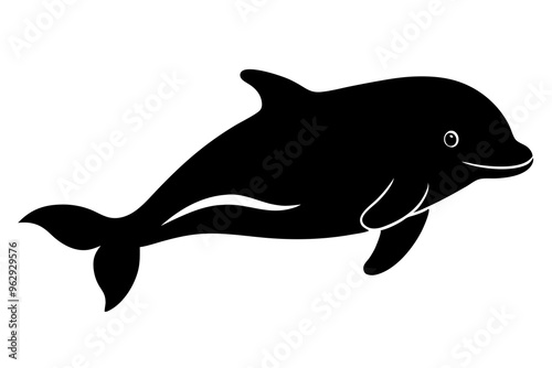 Beluga Whale Silhouette, Vector Illustration, Marine Mammal Clipart, Ocean Animal Silhouette, Arctic Wildlife Design