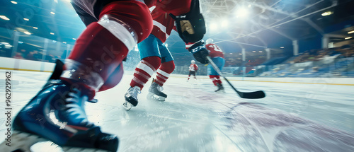 Wallpaper Mural Professional hockey  tournament,  players at the ice rink arena playing in hockey. Sportsman in motion. Hockey, active dynamic competition at ice stadium. Winter sport match. Generative ai Torontodigital.ca