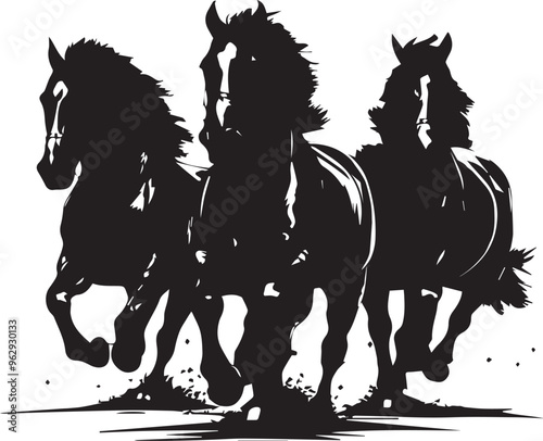 Belgians Horse vector black silhouette design for T-Shirt