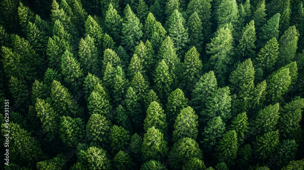 Aerial View of Lush Evergreen Forest Canopy Aerial View of Lush Evergreen Forest Canopy