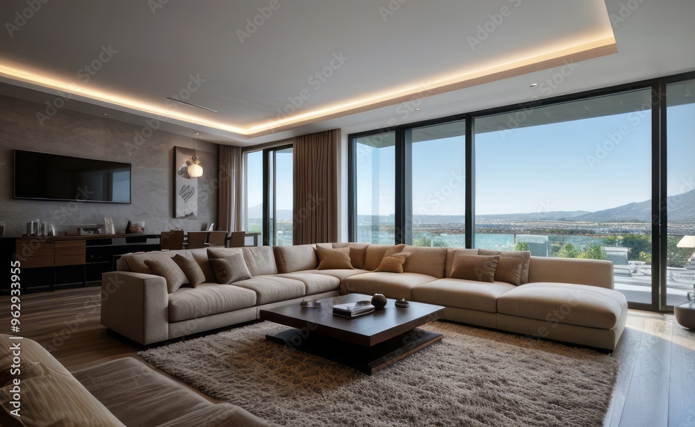 Fototapeta premium modern luxury living room interior design