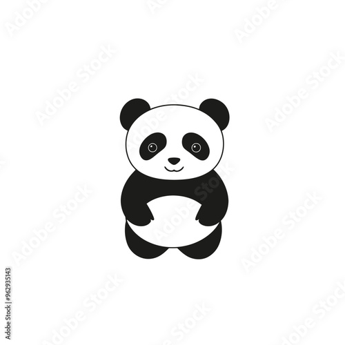 Panda vector isolated