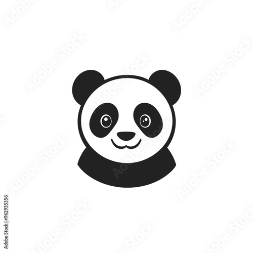 Panda vector isolated