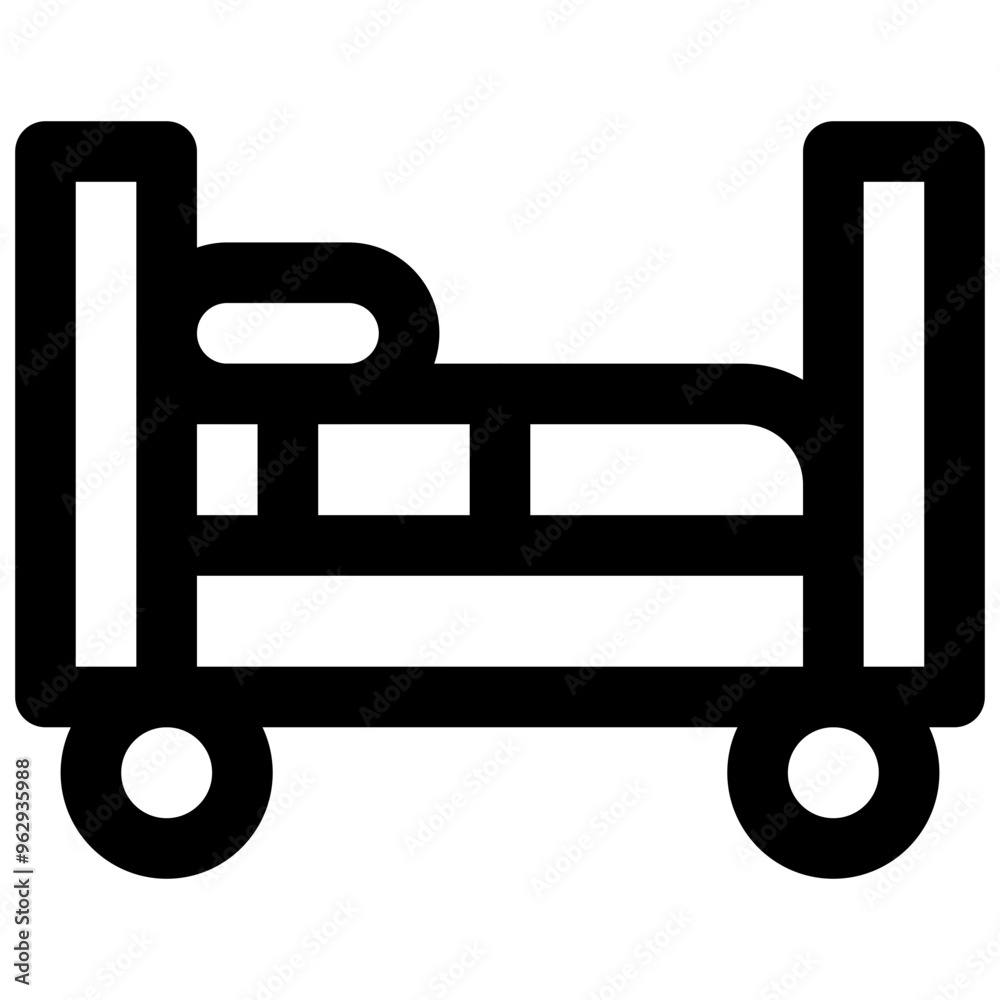Bed. Editable stroke vector icon. Bed. Editable stroke vector icon.
