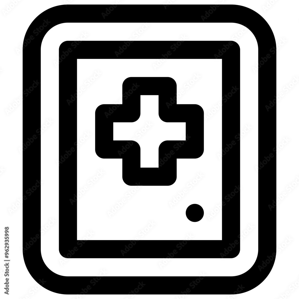 First aid cabinet. Editable stroke vector icon. First aid cabinet. Editable stroke vector icon.