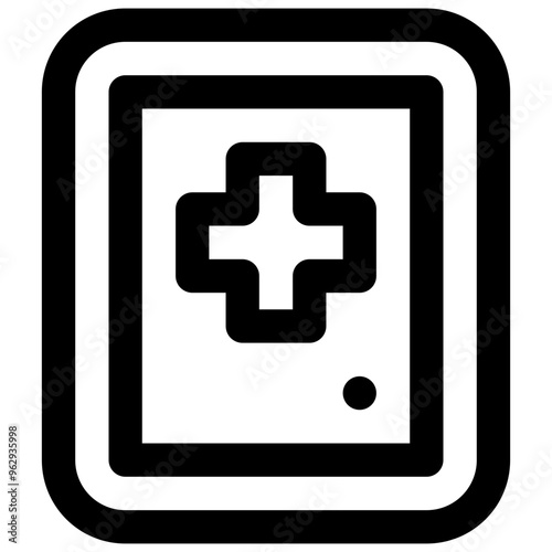 First aid cabinet. Editable stroke vector icon.