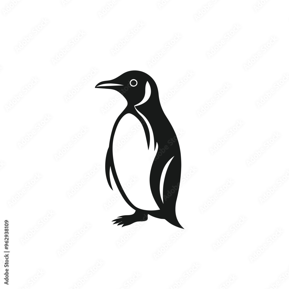 Naklejka premium Black Penguin Vector