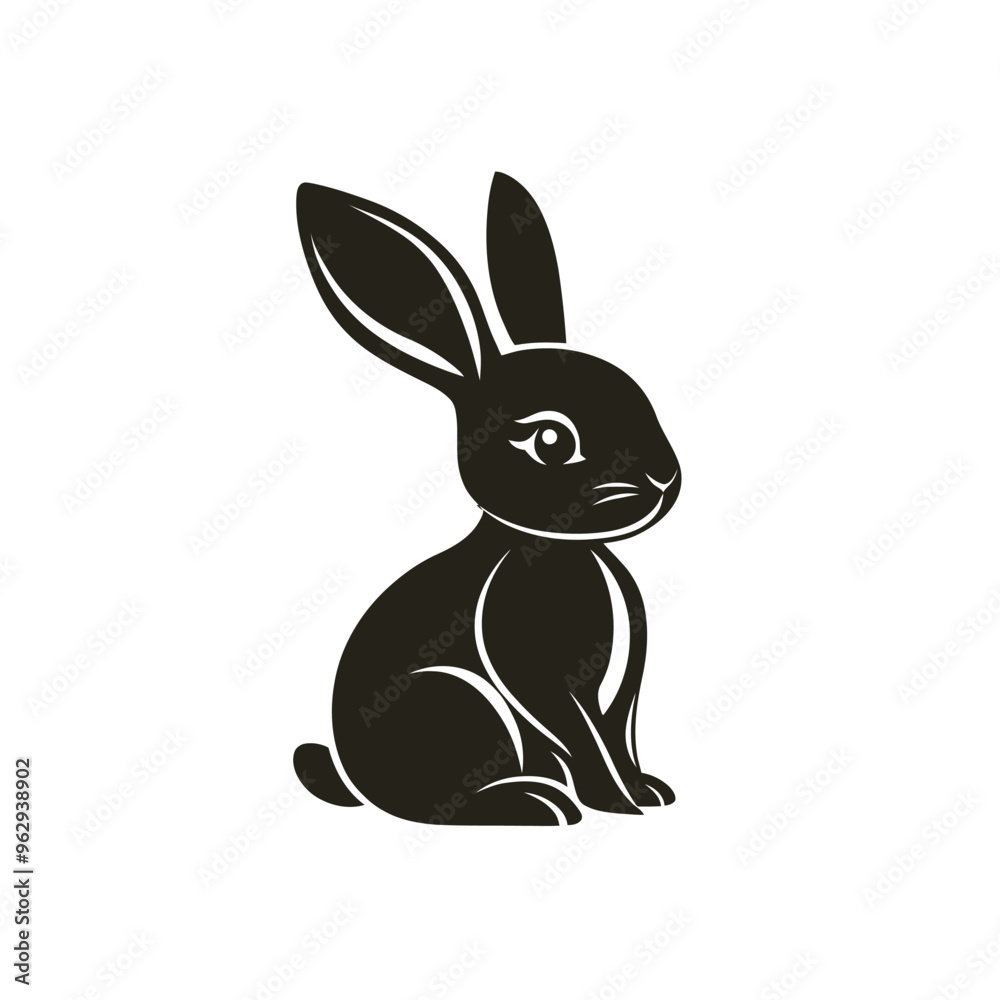 Black rabbit vector