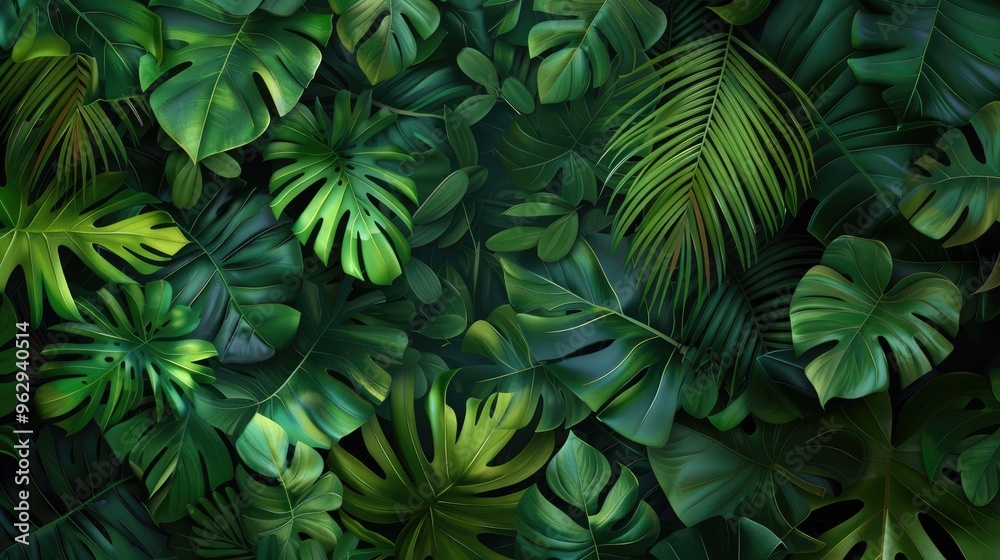 Abstract tropical green foliage texture background Abstract tropical green foliage texture background