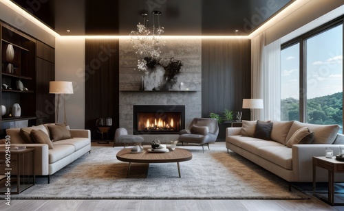 Modern luxury living room interior design