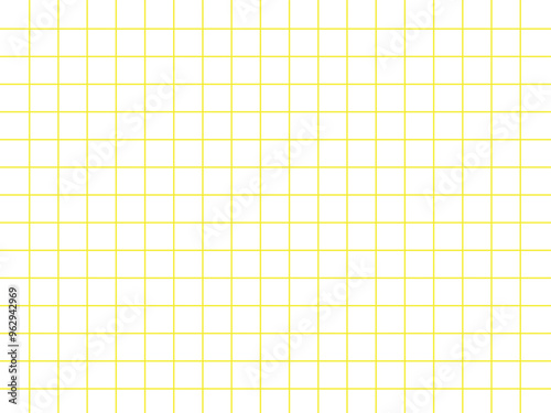 yellow grid square graph line full page on white paper background