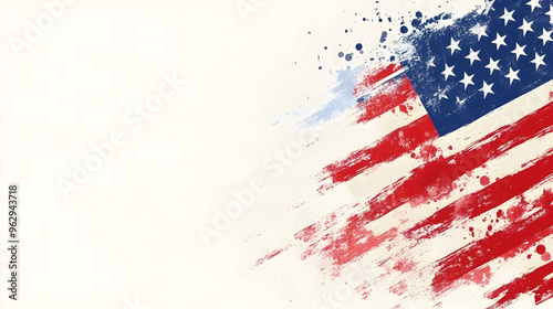 USA old Grunge flag Painted flag Background with USA painted flag, Generative Ai